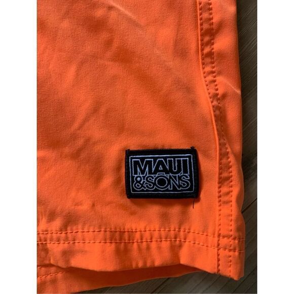 Maui‎ & Sons Board Shorts Orange Swim Trunks Beach Surf Shorts - Picture 2 of 10